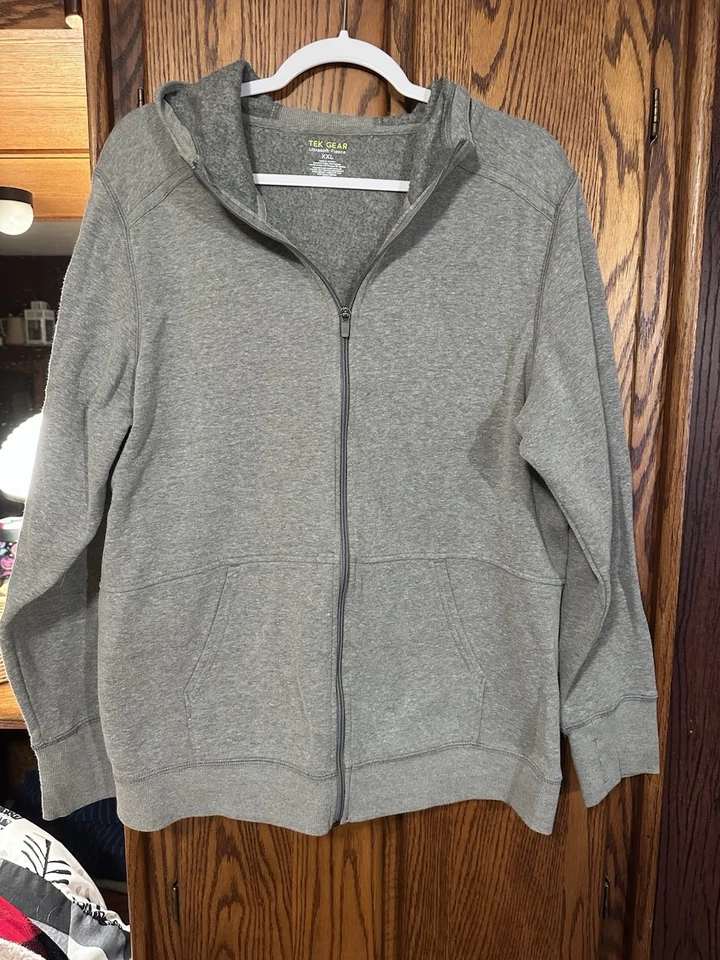 Tek Gear Women's Hooded Jacket Size XXL Gray, Full Zip - Image 1 of 4