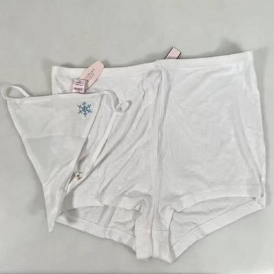 Conjunto de 2 piezas calzoncillos boxer medianos Victorias Secret para mujer tanga en V nuevos con etiquetas blancos Foto 1 de 4