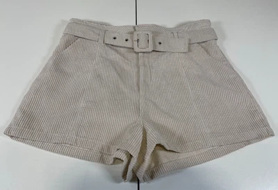 Pantalones Cortos Altar'd State Pana Mujer Cinturón Cintura Alta Crema Talla XL Foto 1 de 4