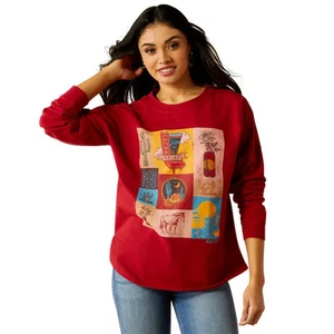 Ariat, camiseta de gran tamaño Roadside para mujer, rojo Rio - Imagen 1 de 4
