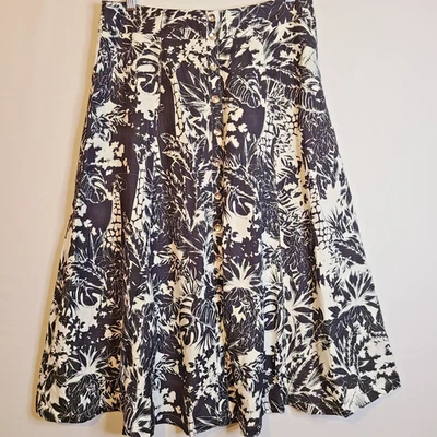 Falda midi Grace Elements línea A mezcla de lino talla 8 Foto 1 de 4