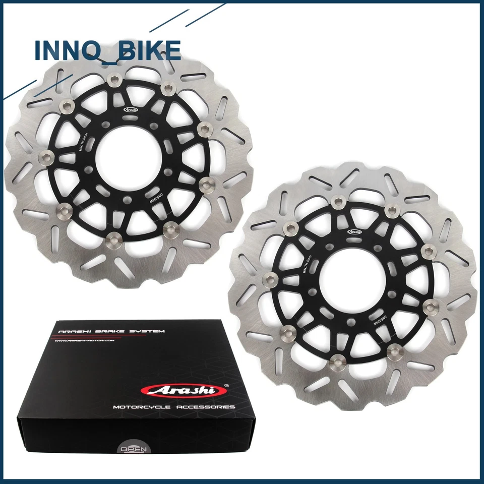 Disco de rotores de freno delanteros Arashi para Kawasaki Ninja ZX6R 2005-2016 ZX10R 2004-2007 Foto 1 de 4