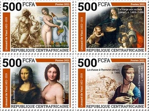 África Central - Artista Leonardo da Vinci 2021 - Juego de 4 sellos - CA210722a - Imagen 1 de 1