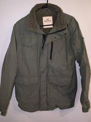 Chaqueta Hollister Mediana Parka Utilidad Carga Grunge Oliva A Presión y Cremallera con Bolsillos Foto 1 de 4