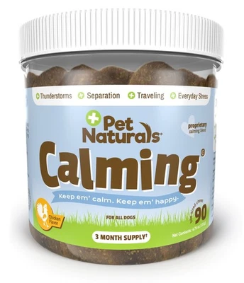 Pet Naturals calmante para cães, suplemento de suporte à ansiedade, 90 mastigações tamanho mordida - Imagem 1 de 4