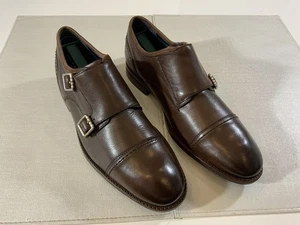 Cole Haan Hombres Carnegie Cuero Marrón Monje Correa Zapatos Talla 8 - Imagen 1 de 7