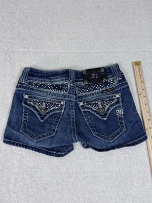 Pantalones Cortos Miss Me Estándar Fácil Talla 26 Distressed Bling Estrás Foto 1 de 4