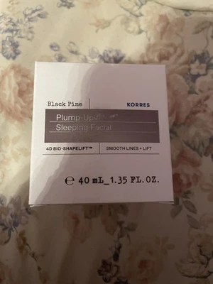 KORRES PLUMP UP SLEEPING FACIAL BLACK PINE 1.35 OZ SMOOTH LIFT SEALED - Image 1 of 3