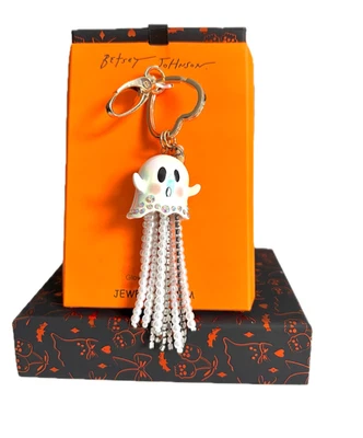Betsey Johnson Bolso Fantasma Joyado Dije Llavero Halloween Nuevo con Etiquetas Foto 1 de 4