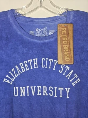 Новая футболка Elizabeth City State University ретро большая мужская синяя окрашенная в галстук - Изображение 1 из 4