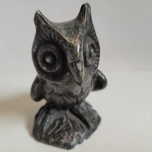 Owl Sculpture Zimbabwe Shona Serpentine Stone Nice Figure 3"  See Descript! - Picture 1 of 16