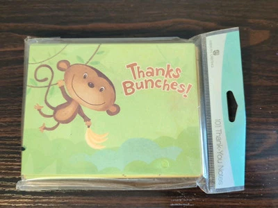 American Greetings 'Thanks Bunches' 10 unidades notas de agradecimiento, mono, niños  Foto 1 de 4