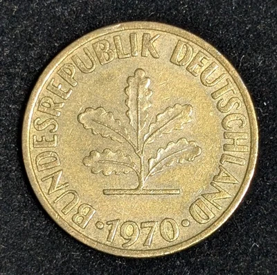 Alemania D 1970 10 Pfennig circulado KM# 108 Foto 1 de 3