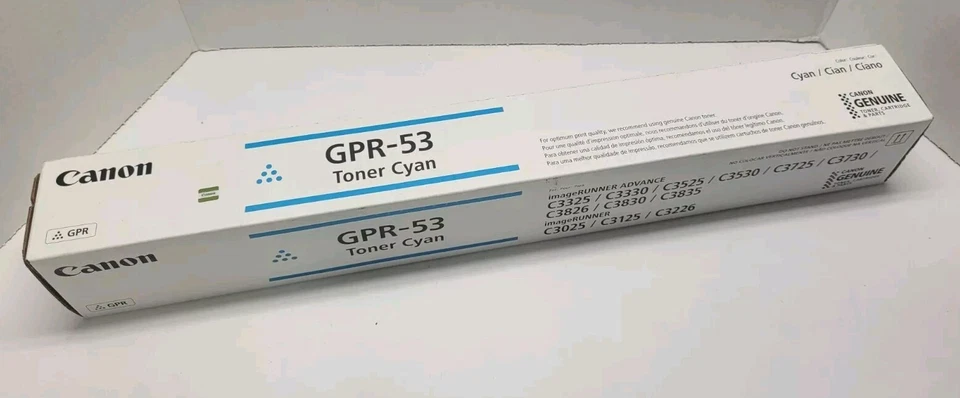 Canon GPR-53 Genuine Toner Cartridge 4 Pack - Black Cyan Magenta Yellow