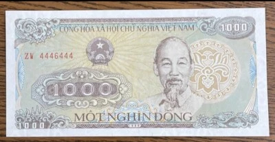Vietnam 1000 Dong 1988 UNC Cool Set De Seri 44446444 Foto 1 de 2