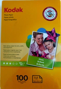 Kodak Photo Paper Goods 4X6 Lexmark Dell Epson HP Canon 48 lb Sealed 100 Sheets - Picture 1 of 2