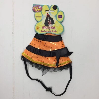 Sombrero de Bruja Rubies Pet Shop Negro Naranja Brillante Pequeño Lg Mediano Grande Foto 1 de 4