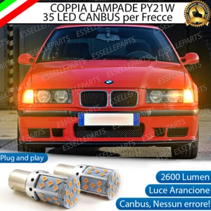 COPPIA LAMPADE FRECCE ANTERIORI LED BMW SERIE 3 E36 PY21W CON FRECCE TRASPARENTI - Foto 1 di 9