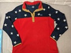 Simply Southern Fleece Sweatshirt Size Large Star American Flag Red White Blue 