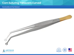 Corn Suturing Tweezers Curved ARTMAN - Bild 1 von 8