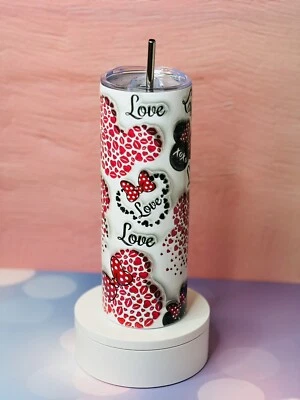 Vaso delgado Mickey and Minnie 20 oz con pajita de metal y fondo de goma Foto 1 de 4