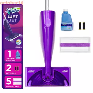 Swiffer WetJet Floor Mop Starter Kit (1 Spray Mop, 5 Mopping Pads, 1 Floor Clean - Picture 1 of 7