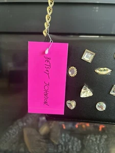 Neu! Betsey Johnson Umhängetasche Damen schwarz XOSYBIL GEMS Tasche - Bild 1 von 9