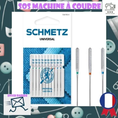 Lot 10 Aiguilles Schmetz Super Universal 130/705 H –Tailles 70/10, 80/12 & 90/14