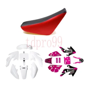 Plastics Fender Pink Graphics Sticker Kit + Seat for CRF50 Pit Bike 110cc 125cc - Picture 1 of 6