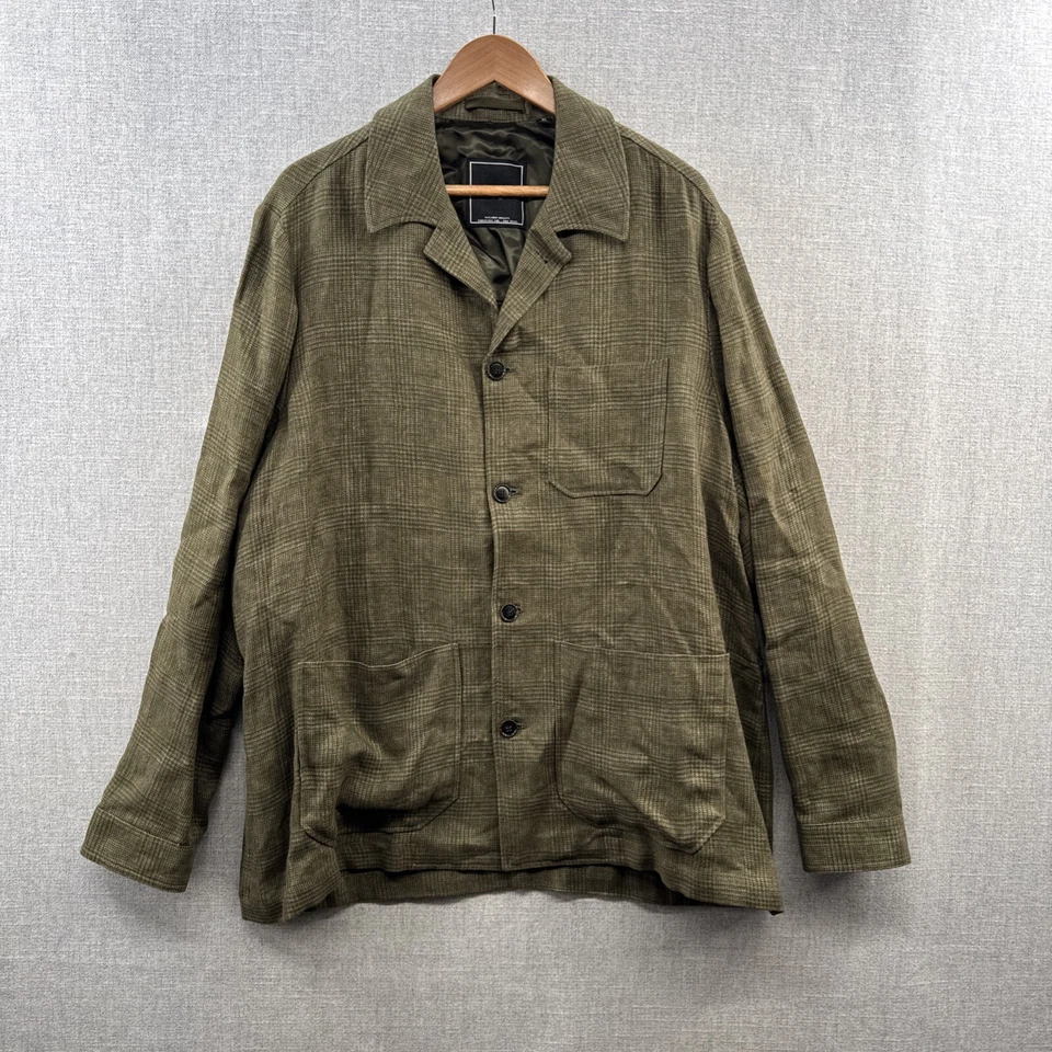NEW Todd Snyder Chore Coat Mens XL Linen Olive Plaid Pockets Lightweight Adult - Image 1 of 4
