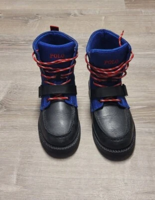 Polo Ralph Lauren RANGER HIGH II Cuero Negro Azul Superior Niños Talla 4.5M Foto 1 de 4