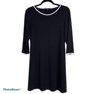 Nik and Nash USA Shift Dress Size Petites PM 73848 Black White Trim Dress - Picture 1 of 6