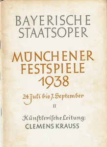 1938 Program LOHENGRIN w/ Gino Marinuzzi as conductor - Munchener Festspiele  - Picture 1 of 3