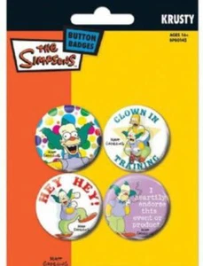 The Simpsons Krusty - 4 Badge Pack (bp032) - Imagen 1 de 1
