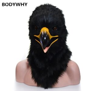 Black Eagle Mascot Costume Can Move Mouth Head Suit Halloween Outfit Cosplay2020