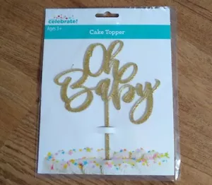Oh Baby Glitter Cake Topper - Baby Shower Cake - Baby Sprinkle Topper - Picture 1 of 1