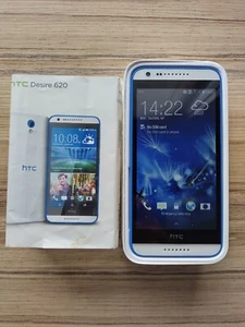 HTC Desire 620 Single-SIM 8GB White/Blue Trim (LOCKED TO 3) 3G Simfree - Picture 1 of 14