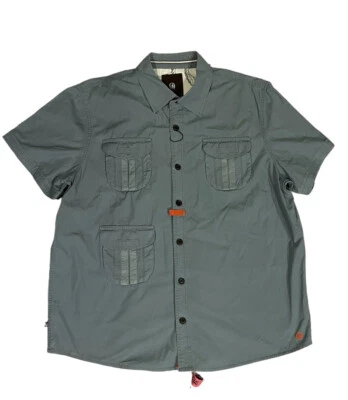Camisa de manga corta gris con botones CAVI para hombre talla 5XL 0734 Foto 1 de 4