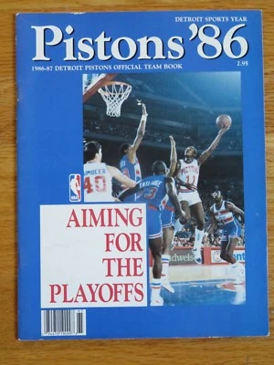 1986 DETROIT PISTONS Team Book Playoff ISIAH THOMAS DENNIS RODMAN ADRIAN DANTLEY - Image 1 of 4