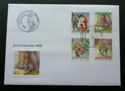 瑞士尤文图特:儿童书籍梦想 1999 年故事卡通动画 (FDC) — 第 1/4 张图片