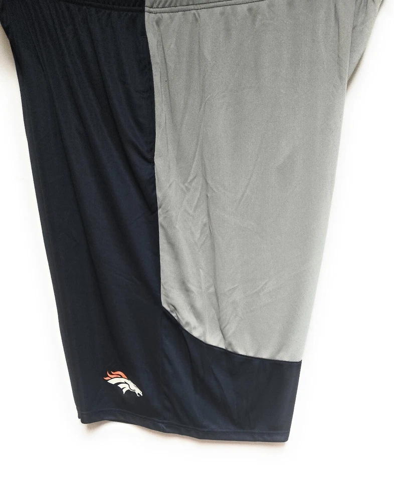 男式 Fanatics NFL 丹佛野马大高涤纶标志足球短裤 — 第 1/2 张图片