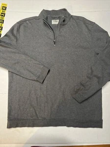 LinkSoul Golf 1/4 Zip Pullover Herren XL grau langarm mittelschwer 100% Baumwolle - Bild 1 von 9