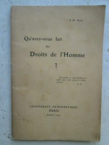 HAGUET : QU'AVEZ-VOUS FAIT DES DROITS DE L'HOMME, 1904. Envoi de l'auteur - Picture 1 of 6