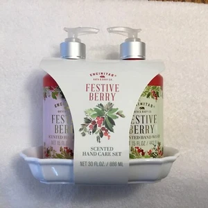 Encinitas Bath and Body Co. Festive Berry Hand Care Set with Dish Caddy - Bild 1 von 2