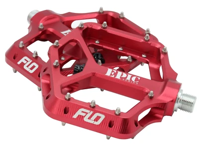 Flo Motorsports Red Epic Series Platform MTB Mountain Bike Pedals - Image 1 of 2