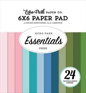 LOT OF 6 Echo Park Fresh Essentials 24 Double Sided 6x6 Paper Pads NEW - Picture 1 of 3