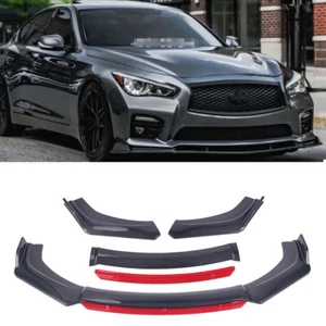 Front Bumper Lip Splitter Spoiler Black Red For Toyota Corolla 2009-13 For Honda - Picture 1 of 12