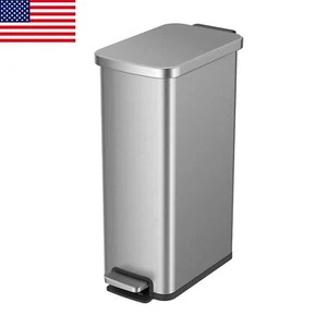 7.9 Gallon Slim Stainless Steel Kitchen Step Trash Can Fingerprint Resistant New - Picture 1 of 8