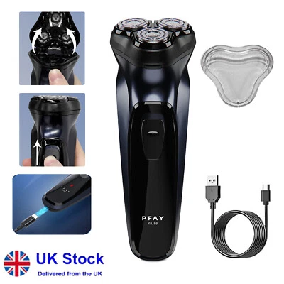 Men's Electric Shaver Razor Wet Dry Rechargeable Rotary Cordless USB Charging