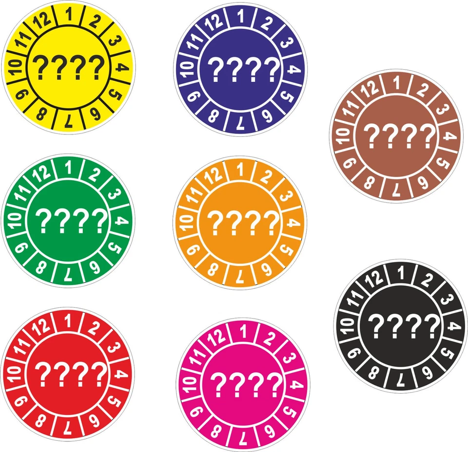 UVV Prüfplaketten Ø20 mm Ø30 mm Ø37 mm Ø40 mm Ø50 mm mit Ihrem Wunschjahr (1240) - Bild 1 von 1